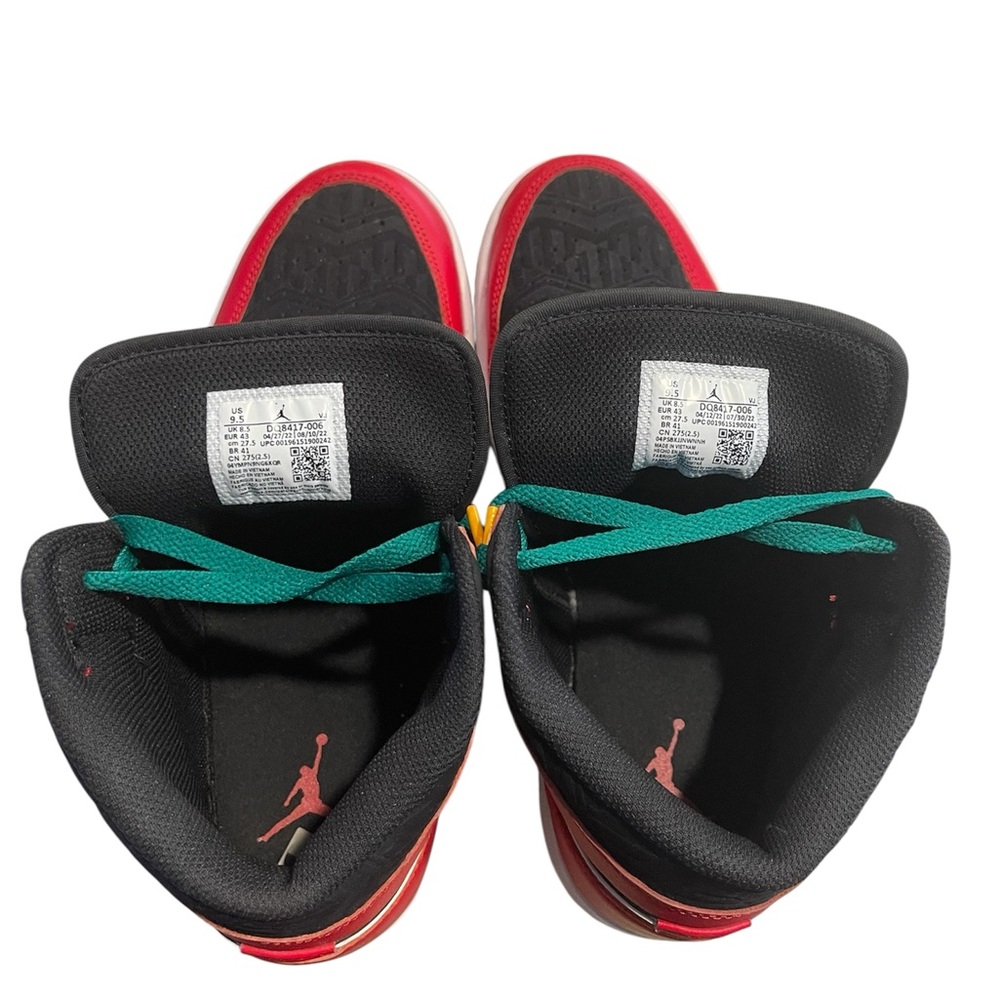 Jordan 1 Mid SE in Black, Red, White, and Malachite - Picture 11 of 15